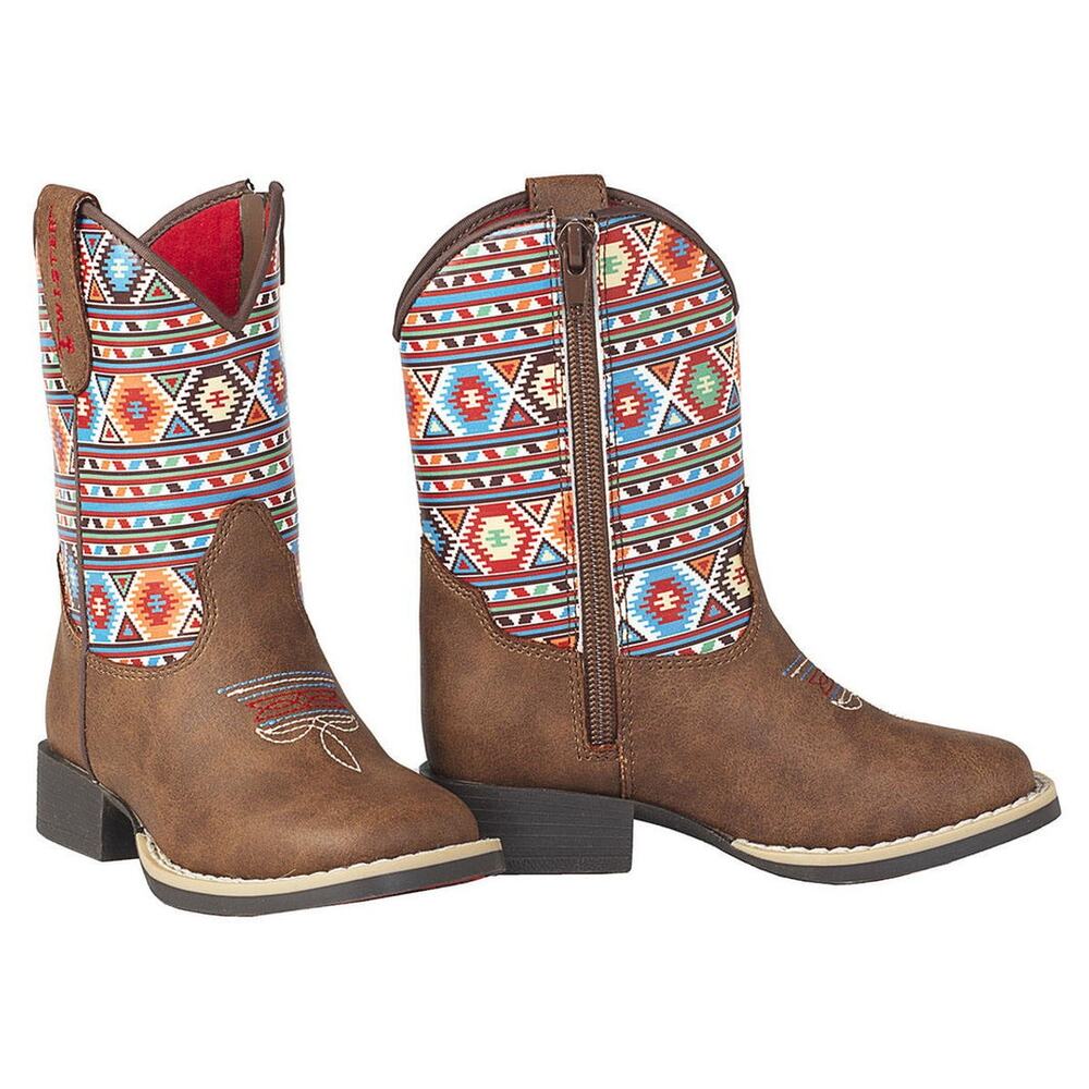 Twister Daniella Boot Brown Aztec print boots size 1 girls cowgirl cowboy shoes